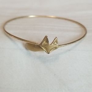 Gold Fox Bangle Bracelet